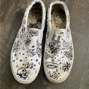 VANS | Slip-On U Color Tattoo White Skate Shoes 11.5 men’s